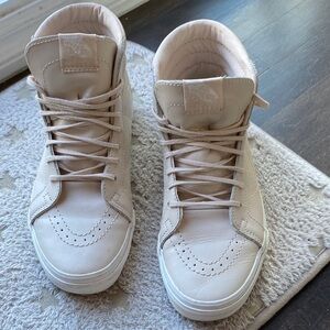 Vans Leather Whisper Pink Color High Top Sneakers